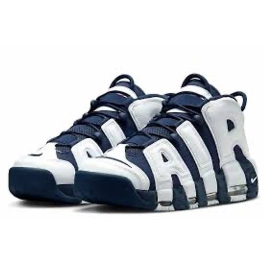 Nike Air More Uptempo Basketball Shoes Kids Size 5.5Y Navy White Retro